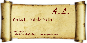 Antal Letícia névjegykártya